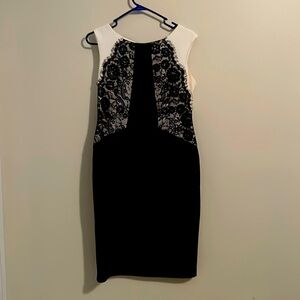 Black and white with lace trim dress